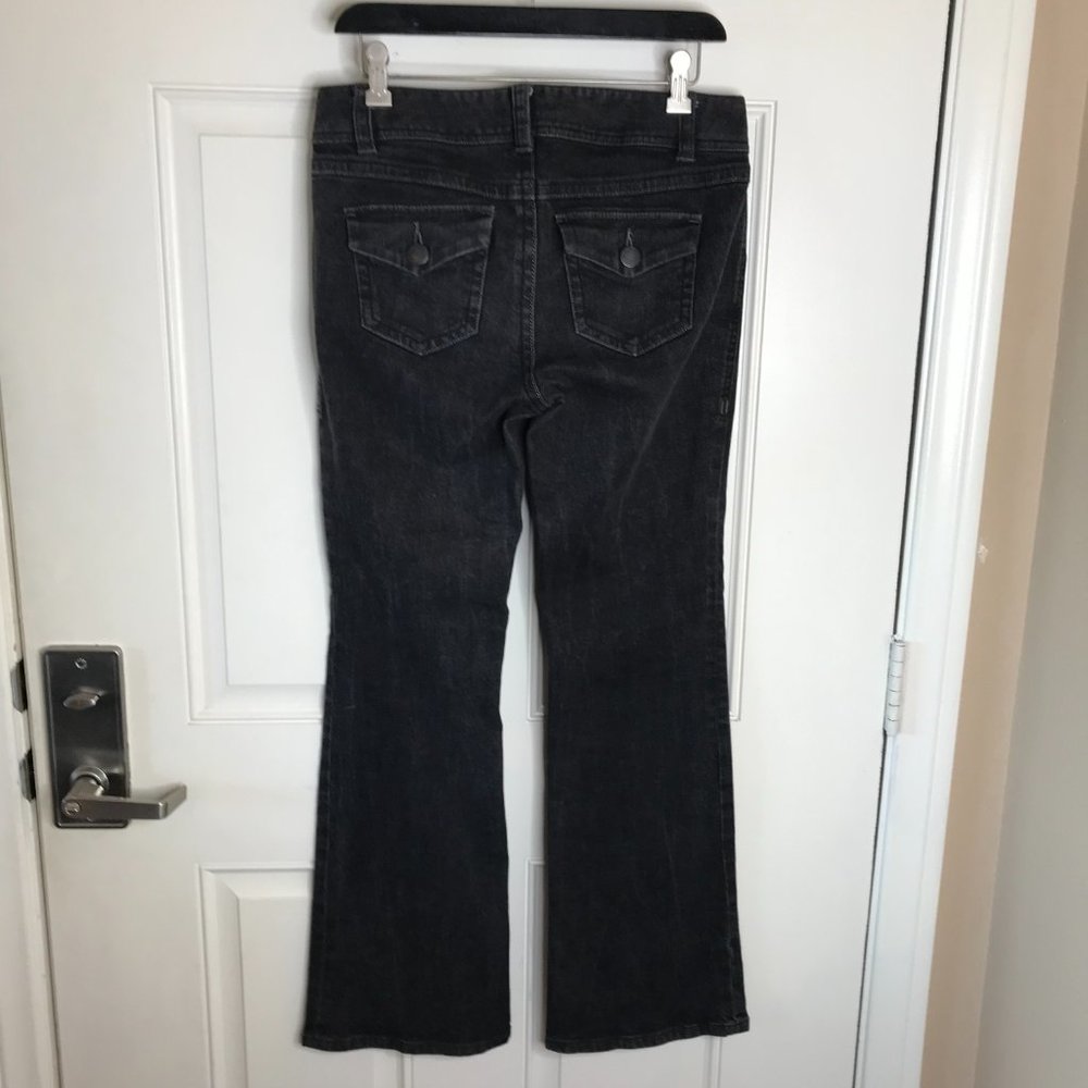 CAbi #204R Womens Black Fade Flap Pocket Bootcut Jeans ~ Size 4 - Picture 4 of 6